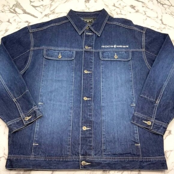 Men's Rocawear BlueSandblast Casual Denim Jacket NWT
